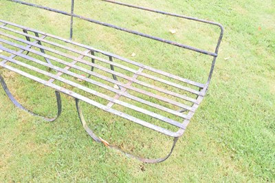 Lot 740 - Metal three-seater slatted garden bench