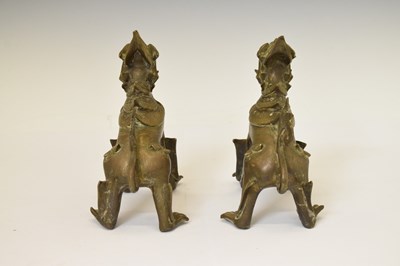 Lot 454 - Pair of antique Burmese bronze 'Chinthe' or temple lions