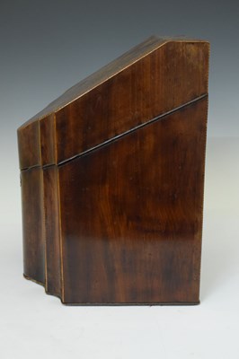 Lot 287 - George III figured mahogany serpentine-fronted cutlery box