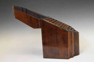 Lot 287 - George III figured mahogany serpentine-fronted cutlery box