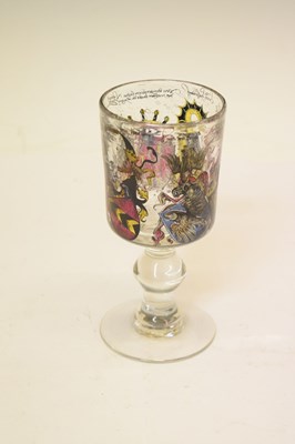 Lot 431 - Continental enamelled glass goblet