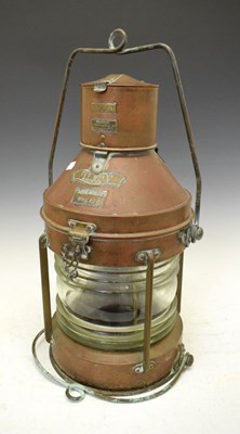 Lot 202 - Copper ships 'Meteorite' lamp