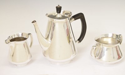 Lot 359 - Roberts & Belk three-piece EPNS modernist coffee set