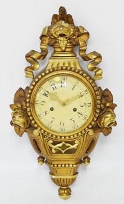 Lot 460 - Swedish giltwood cartell clock