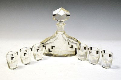 Lot 374 - Art Deco decanter and six shot glasses