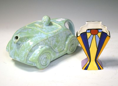 Lot 295 - Sadler motor car teapot and Art Deco style vase