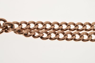 Lot 41 - 9ct gold double Albert watch chain