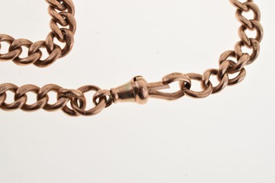 Lot 41 - 9ct gold double Albert watch chain