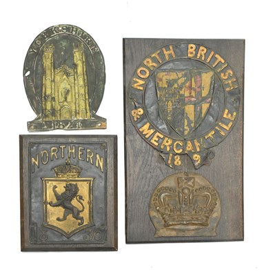 Lot 265 - Three 19th Century pressed copper fire mark insurance plaques