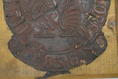 Lot 266 - Two 19th Century pressed copper fire mark insurance plaques