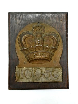 Lot 267 - Early 19th Century cast lead fire mark insurance plaque, probably Bristol Crown Fire Office