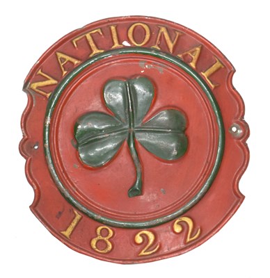 Lot 270 - An Irish tinned copper fire mark insurance plaque