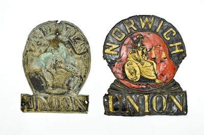 Lot 273 - Two pressed copper fire mark insurance plaques