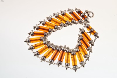 Lot 68 - Polish amber silver necklace