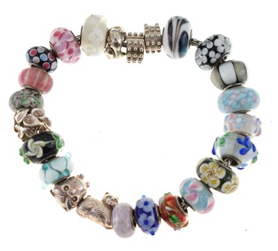 Lot 88 - Pandora-style charm bracelet