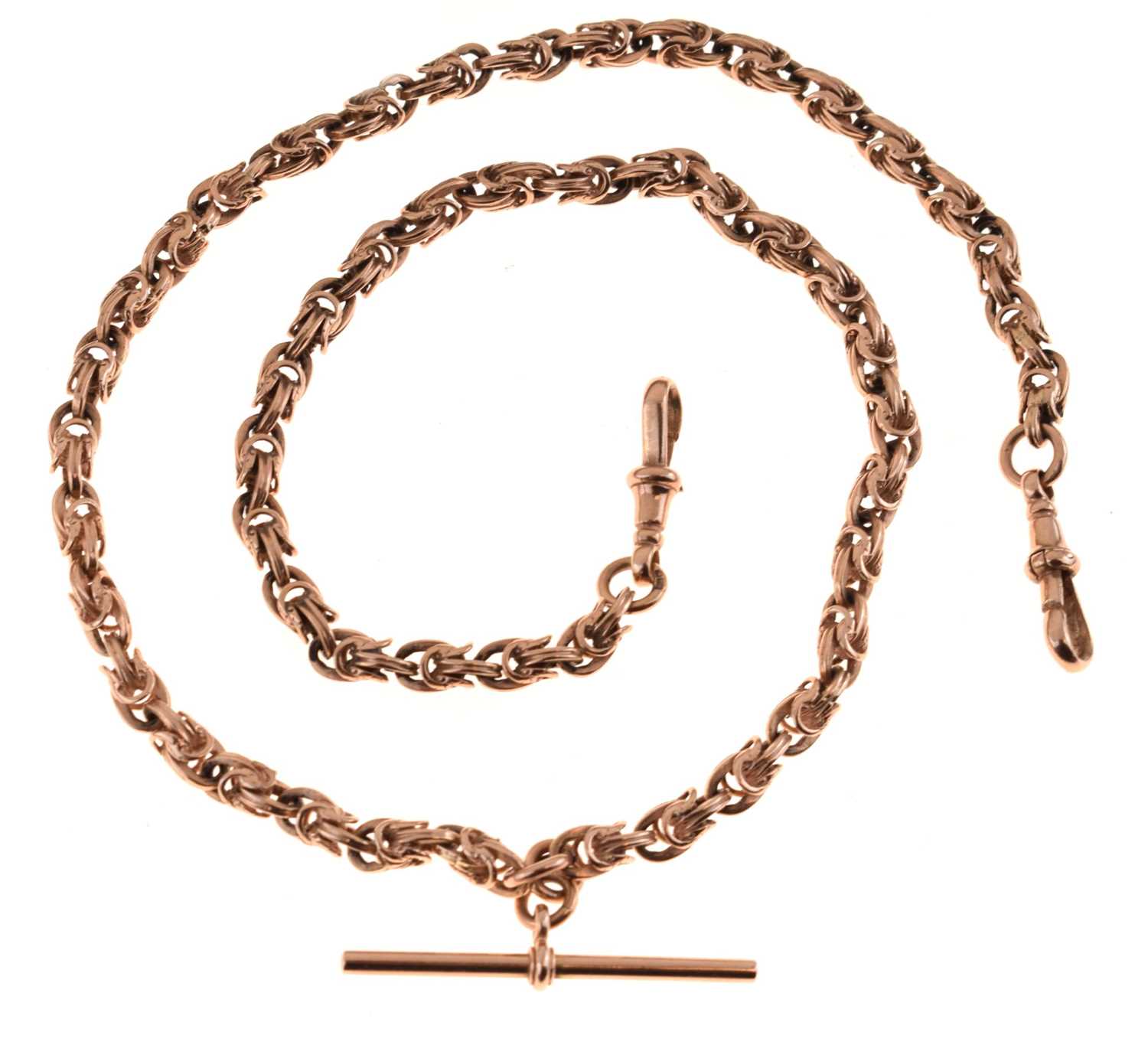 9ct rose gold double hotsell albert chain