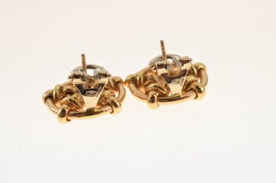 Lot 110 - 18ct gold circular 'wheel' design earrings