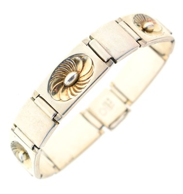 Lot 190 - Georg Jensen silver parcel gilt bracelet, No.56A