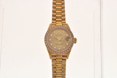 Lot 224 - Rolex - Lady's Oyster Perpetual Datejust 18ct gold wristwatch
