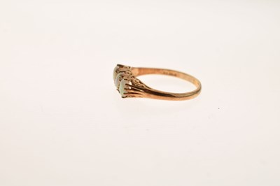Lot 17 - 9ct gold, opal and diamond ring