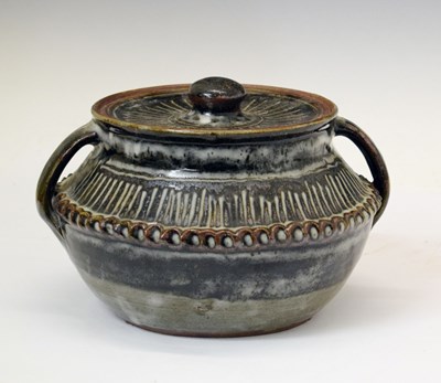 Lot 672 - Large Abuja pottery lidded two-handled bowl