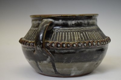 Lot 672 - Large Abuja pottery lidded two-handled bowl