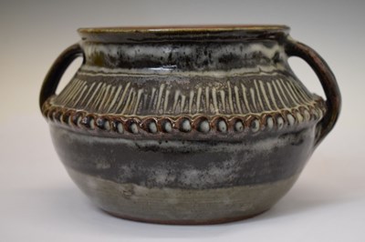 Lot 672 - Large Abuja pottery lidded two-handled bowl