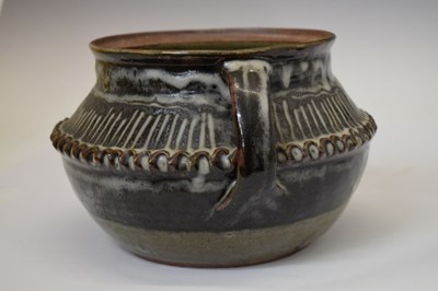 Lot 672 - Large Abuja pottery lidded two-handled bowl