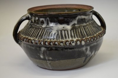 Lot 672 - Large Abuja pottery lidded two-handled bowl