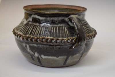 Lot 672 - Large Abuja pottery lidded two-handled bowl