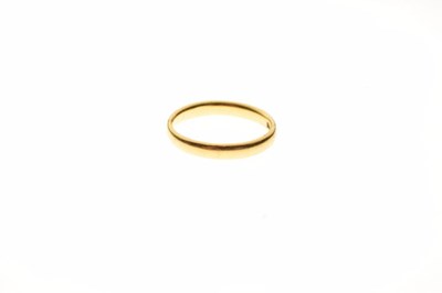 Lot 15 - 22ct gold wedding band, size J 1/2, 3,3g approx