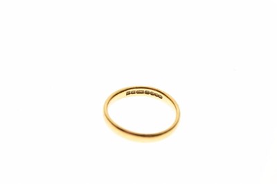 Lot 15 - 22ct gold wedding band, size J 1/2, 3,3g approx