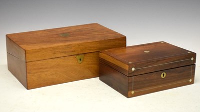 Lot 512 - Victorian mahogany writing box and another box with mother-of-peal inlay