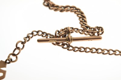 Lot 67 - 9ct gold graduated curb link Albert watch chain