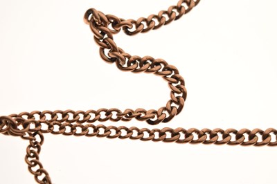 Lot 67 - 9ct gold graduated curb link Albert watch chain