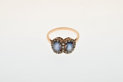 Lot 13 - Sapphire and diamond double-cluster ring
