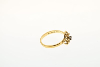 Lot 1 - 14ct gold dress ring set a small diamond