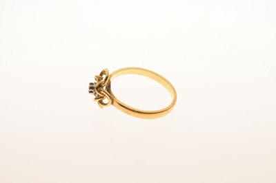 Lot 1 - 14ct gold dress ring set a small diamond