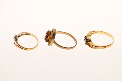 Lot 38 - Six stone set dress rings and a pendant