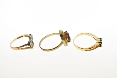 Lot 38 - Six stone set dress rings and a pendant