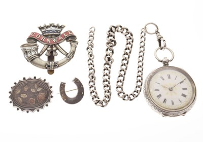 Lot 288 - Swiss 925 white metal open-face pocket watch