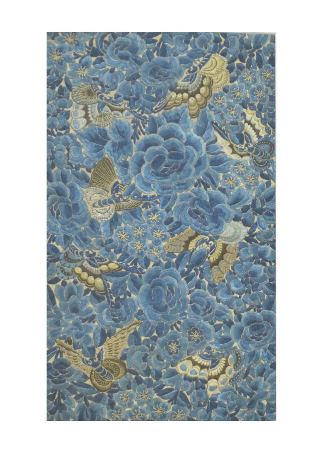 Lot 489 - Chinese silk robe panel depicting butterflies
