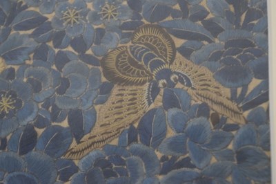 Lot 489 - Chinese silk robe panel depicting butterflies