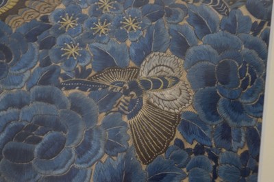 Lot 489 - Chinese silk robe panel depicting butterflies
