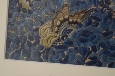 Lot 489 - Chinese silk robe panel depicting butterflies