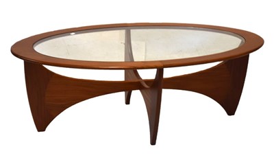 Lot 734 - G-Plan style oval glass top table