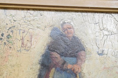 Lot 601 - Hans Dahl (1849-1937) - Oil on panel - Figures and baby