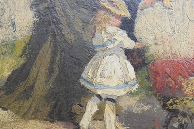 Lot 601 - Hans Dahl (1849-1937) - Oil on panel - Figures and baby
