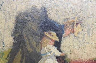 Lot 601 - Hans Dahl (1849-1937) - Oil on panel - Figures and baby