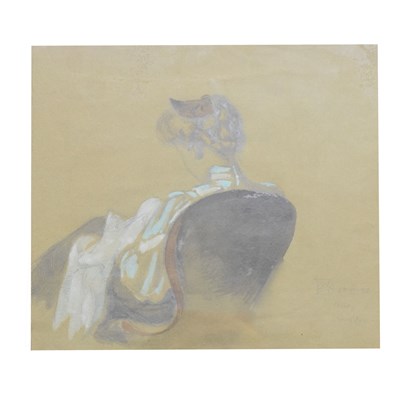 Lot 603 - Hans Andreas Dahl, (Norwegian,1881-1919) - Pastel - Lady seated